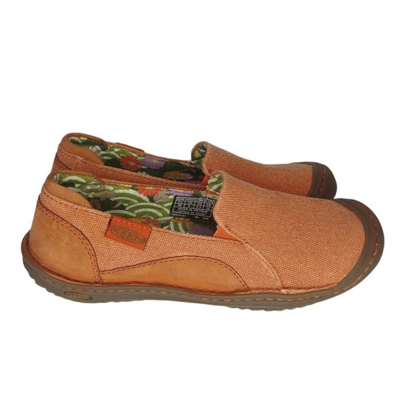 Keen Youth Girls 5 Shoes Slip On Canvas Light Rust Peach Sneakers Casual Active - Picture 2 of 7